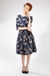 Mrs Pomeranz Платье «Клея» из японской ткани с принтом в стиле техники «боро» view-1